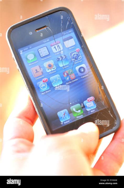 broken iphone   res stock photography  images alamy