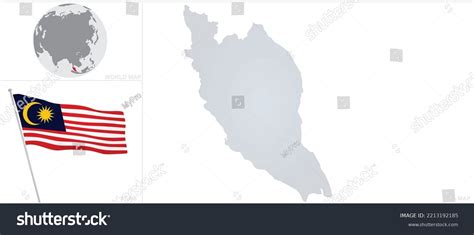 Malaysia Map Flag Vector Stock Vector (Royalty Free) 2213192185 ...