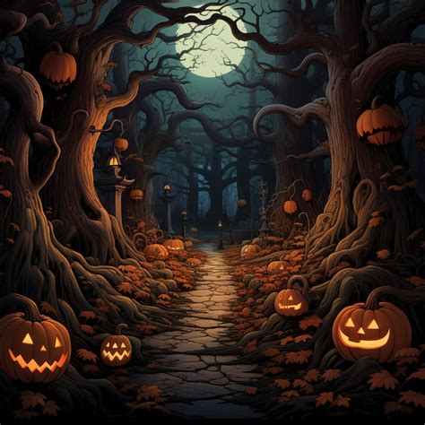 Halloween Haunted Forest AI Digital Download Digital Art - Etsy