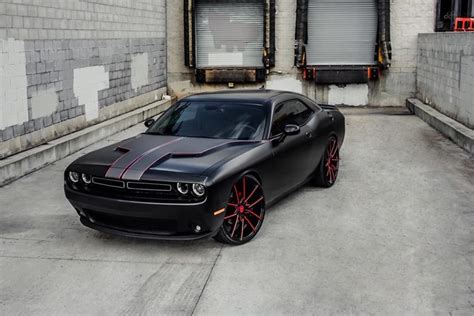 Matte Black Dodge Challenger RT - Details of cars