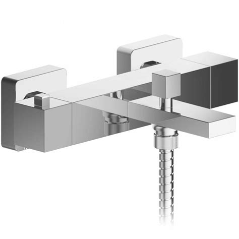 Nuie Sanford Chrome Wall Mounted Thermostatic Bath Shower Mixer Tap