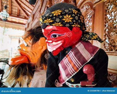 Cepot A Traditional Sundanese Hand Crafted Wooden Puppet Stock Photo