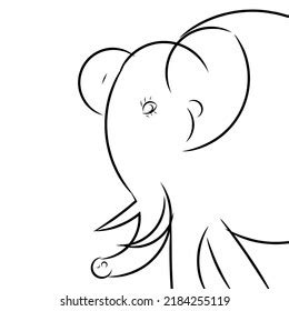 Elephant Outline Drawing Coloring Page Stock Vector (Royalty Free) 2184255119 | Shutterstock