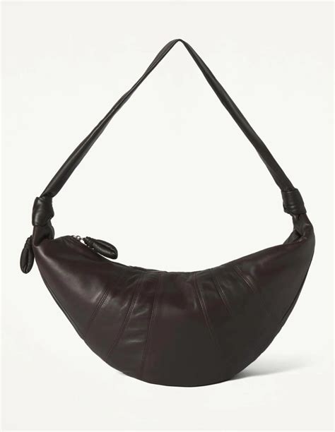 Sac Croissant Large En Cuir Nappa Marron