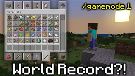 World Record Minecraft 116 Creative Mode Speedrun 207 Youtube