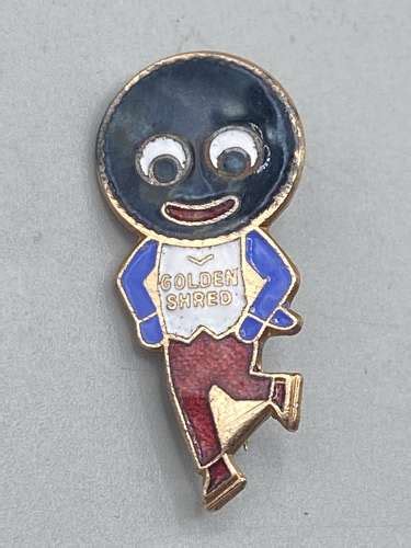 Early 1950s Vintage Golden Shred Gollywog Enamel Badge By Fredericks