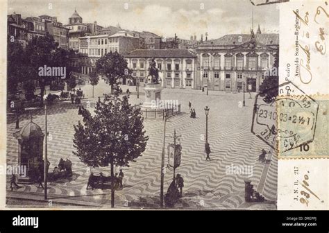 Portugal Lisbon Rossio Square Stock Photo Alamy