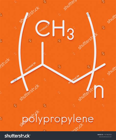 Polypropylene Polypropene Pp Plastic Chemical Structure Ilustración De Stock 1167382363