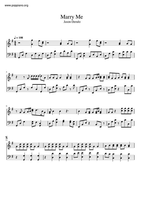 Jason Derulo Marry Me Sheet Music Pdf Free Score Download ★