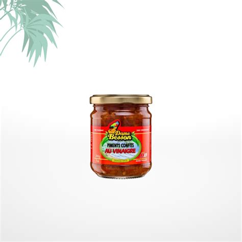 Piments confits au vinaigre 180g Dame Besson trés piquant Guadeloupe