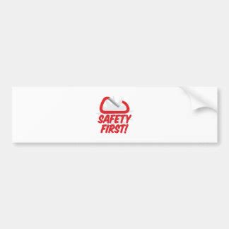 Safety First Bumper Stickers - Car Stickers | Zazzle