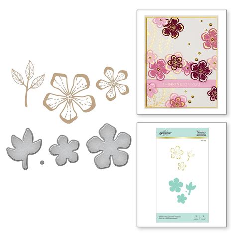 Spellbinders Glimmer Hot Foil Plates Glimmering Layered Flowers