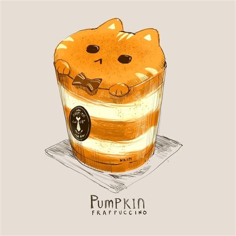 Pumpkin Cat 02 An Art Print By Nadia Kim Cute Food Art Kawaii Art