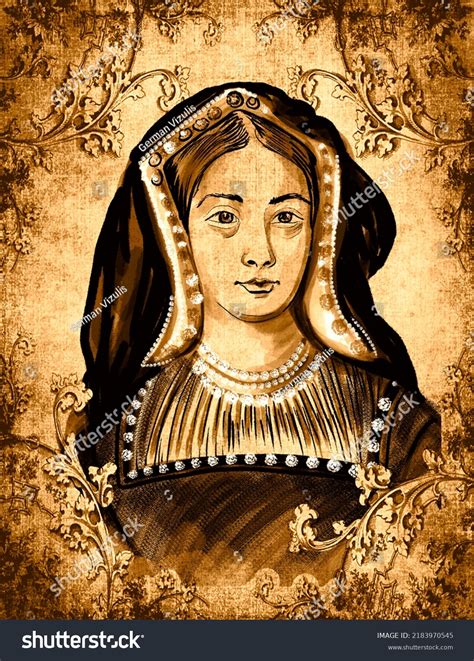 Catherine Aragon Queen England First Wife Stock Illustration 2183970545