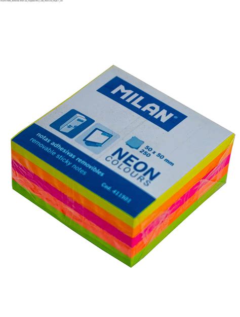 Notas Adhesivas Milan 3x3 Pulgadas Naranja Neon 100 Hojas 1 Unidad