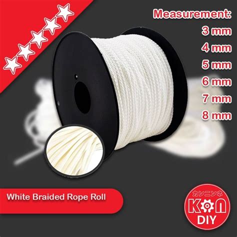 White Braided Rope Roll Mm Mm White Nylon Polyester Rope Roll