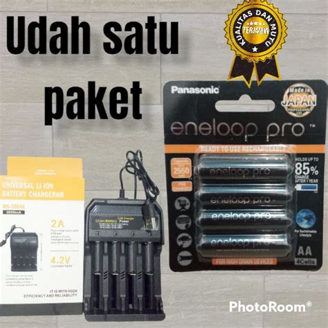 Jual Cahjer Baterai Isi Ulang Rechargeable Panasonic Eneloop Pro