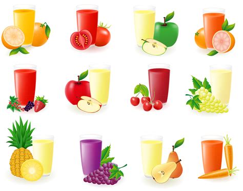 Set Of Icons With Fruit Juice Vector Illustration 509250 Vector Art At Vecteezy