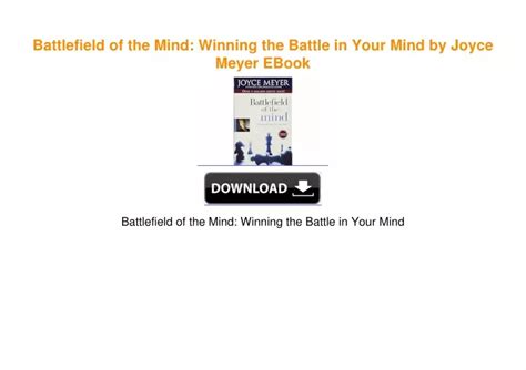 Ppt Battlefield Of The Mind Winning The Battle In Your Mind By Joyce