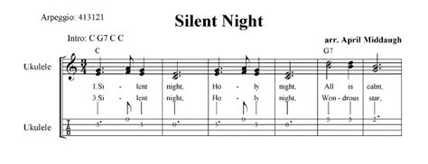 Silent Night 2 Part Christmas Sheet Music Key Of C Education