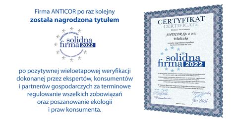 Certyfikat Solidna Firma