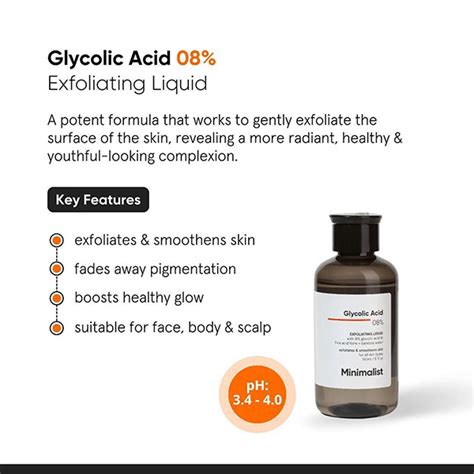 Minimalist 08 Glycolic Acid Exfoliating Liquid 150 Ml Gentle Exfoliation Netmeds