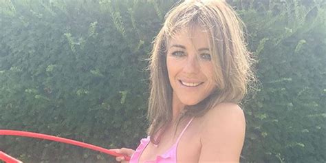 Elizabeth Hurley Shows Off Her Bikini Body While Hula Hooping Bikini