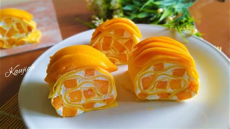 KUE MANGGA GULUNG YANG LUMER DI MULUT MANGO TOWEL ROLL CAKE