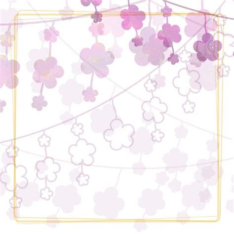 Premium Vector Square Background With Colorful Floral Doodle Garlands