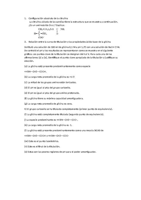 Problemas Sesión 2 Clase 3 Configuración absoluta de la citrulina La