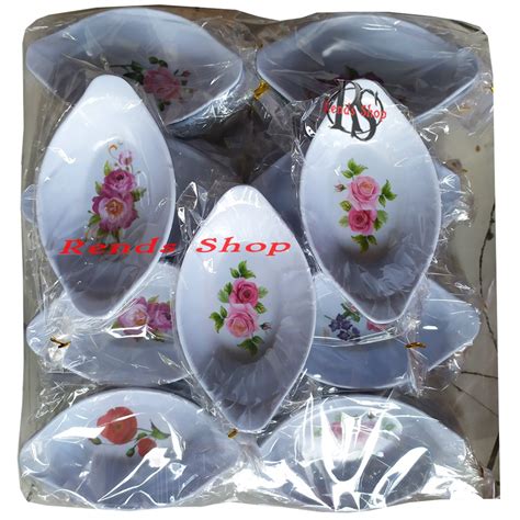 Jual Isi 50 Souvenir Mangkok Perahu OVAL Melamin Kemasan PLASTIK