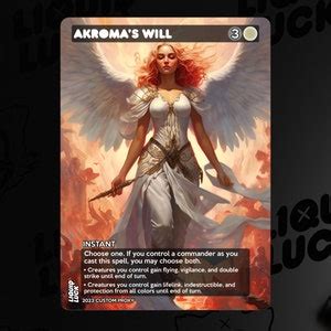 Akroma S Will Mtg Proxy Vintage Fantasy Art Style Full Art Custom