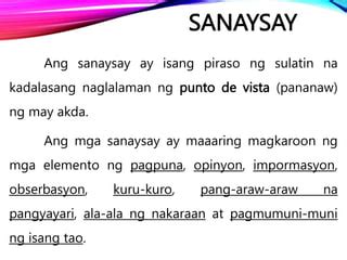 Sanaysay Ppt