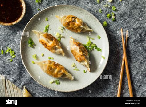 Homemade Korean Mandu Pork Dumplings Ready To Eat Stock Photo Alamy