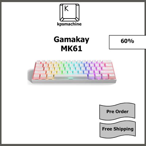 GamaKay MK61 Gateron Switches Hotswappable RGB Wired Gaming Mechanical