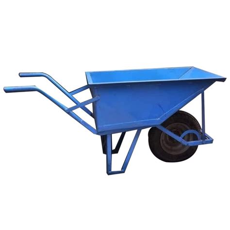 Rubber Blue Mild Steel Hand Trolley For Material Handling At Rs