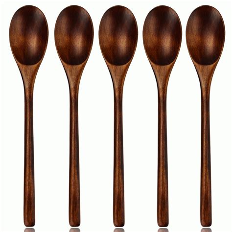 Wood Spoons Soup Spoon 5 Pieces Eco Friendly Japanese Tableware Natural