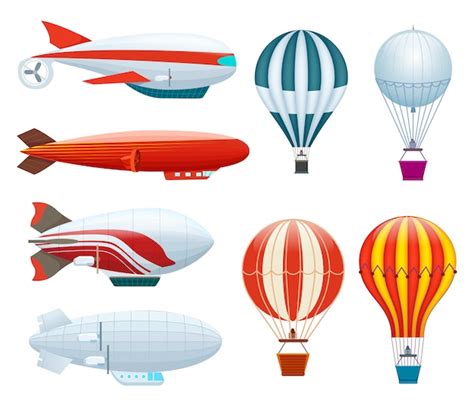 Premium Vector Hot Air Balloon Isolated Set