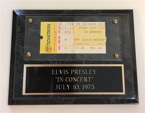 Authentic Elvis Presley Concert Ticket Stub From 1975 On Wall Etsy