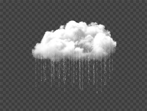 Pluie Provenant D Un Nuage Isol Sur Fond Transparent Png Psd Psd Premium