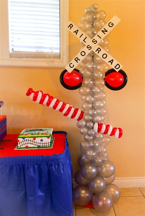 Rail Road Crossing Balloon Columns Train Theme Party Thomas The Train