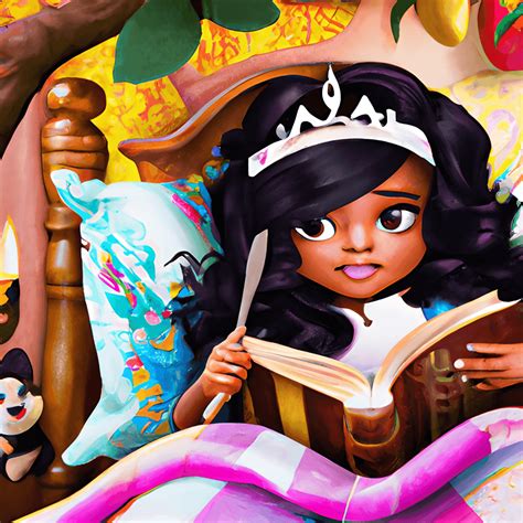 Melanin Snow White Disney Princess Reading · Creative Fabrica