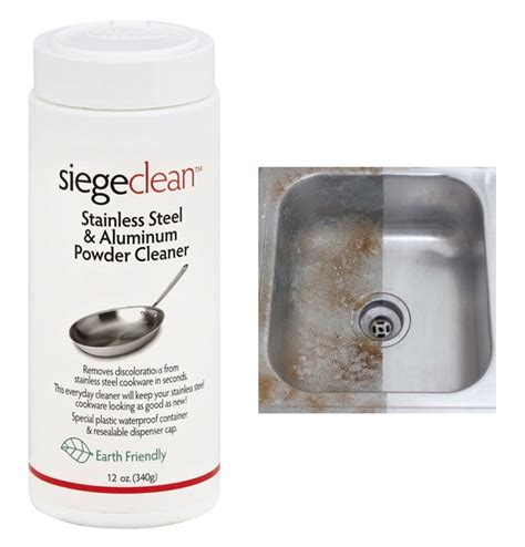 Siege Clean Stainless Steel Aluminum Powder Cleaner Polish Sink Shine Pan 12oz