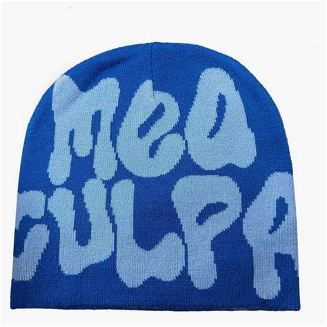 NWOT Mea Culpa Y2k Blue Beanie Hat En 2024 Boina De Lana Gorro De