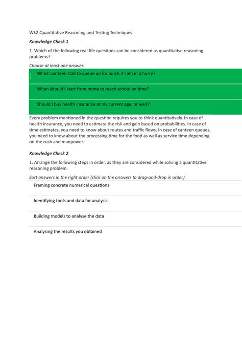 Wk Testing Techniques Lams Answers Wk Quantitative Reasoning And