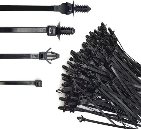 Amazon 120Pcs Universal Push Mount Cable Zip Tie 4 Most Sizes