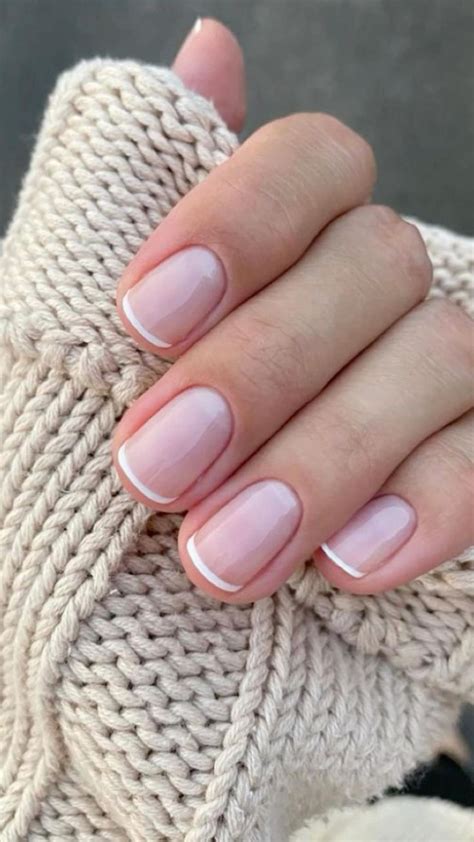 Micro French Nails Are So Classy And Elegant Gel Nails Stylish Nails