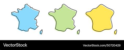 France Country Map In Three Levels Royalty Free Vector Image