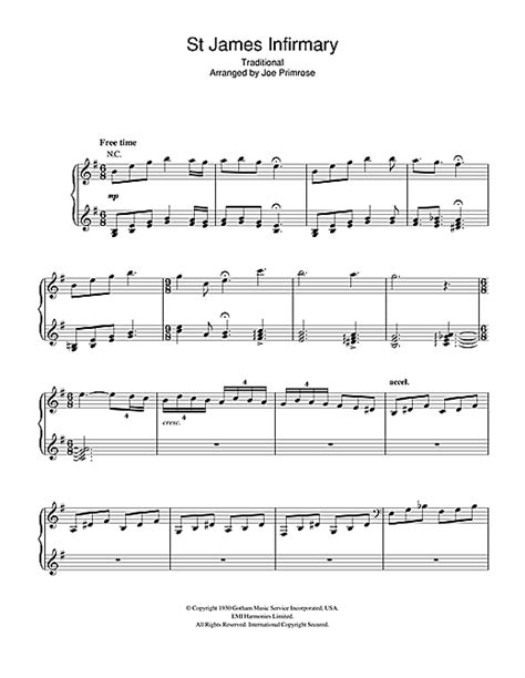 Hugh Laurie St James Infirmary Sheet Music Notes Chords Score Download Printable Pdf Score