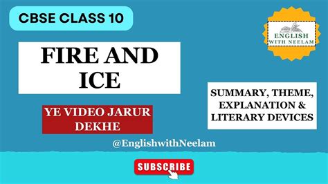 Fire And Ice Class I Theme Summary Explanation Literary Devices